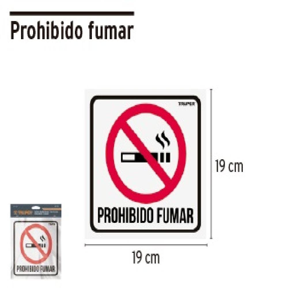 CARTEL DE PROHIBIDO FUMAR 4PZ, TRUPER – Comercializadora EGS